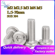 [Quick Shipment] 304 Stainless Steel Flat Head Chamfering Screw Flat Round Head Beveled Hexagon Sock