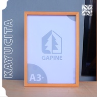 A3+ Poster Frame 32.5 x 48 cm A3 plus - Natural Pine Wood Frame - Figure Frame