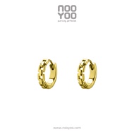 NooYoo ต่างหูสำหรับผิวแพ้ง่าย CoCr NF Chain Style Hoop (สีขาว/สีทอง)