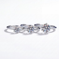 XinLi Premium Moissanite 6-Prong Engagement Ring S925 Silver Luxury Fine Jewelry 0.5-2ct