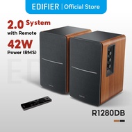 Edifier R1280DB ลำโพงบลูทูธ พร้อมระบบ V5.1, 42W RMS, ออปติคัล, โคแอกเชียล, RCA คู่ Silver White One