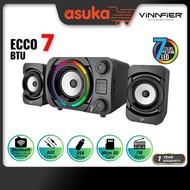 Vinnfier ECCO 7 BTU Bluetooth Speaker LED Lights with FM Radio Micro SD card and USB Slot