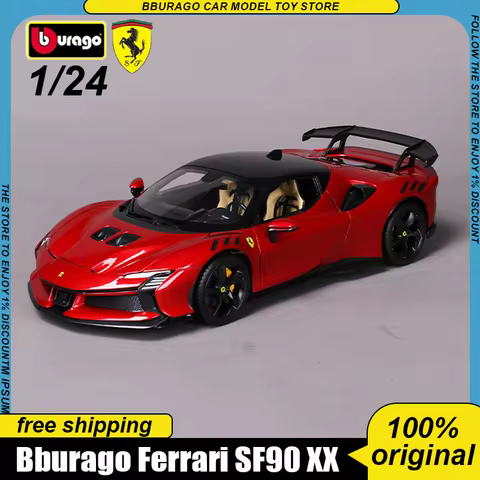 In Stock New Bburago 1:24 Ferrari Sf90 Xx Stradale Red Alloy Miniature Diecast Model Ferrari Sports 