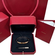 卡地亞Authentic Cartier rose gold rosegold 18k Gold Bracelet 🫶🏾size 15玫瑰金手鈪 窄版無鑽 手鐲
