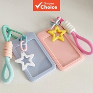 Stars Card Sleeve Photocard Sleeve Id Card Sleeve With Lanyard Student Card Sleeve Solid Color Name 