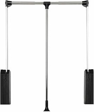 Pull Down Closet Rod,Side Mounted Wardrobe Rod,Steel Pipe Retractable 18.50-61.02 Inches for Hanging