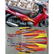 MERAH 2002 RED SHOGUN R STRIPING STANDARD ORIGINAL STICKER SUZUKI