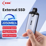 SSK 2000MB/s SD510 External Portable SSD 1T 20Gbps External Solid State Drive SSD 2TB USB C SSD 500G