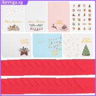 Christmas Hot Stamping Card Envelope Greeting Blessing Message Set 49pcs Gift Cards Invitation Xmas with Envelopes Theme Assorted kevvga