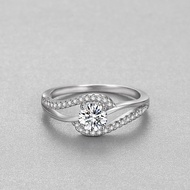 Moissanite Ring 0.6ct，0.8ct Real Moissanite Glittering S925 Silver Women Ring Luxury Wedding Band
