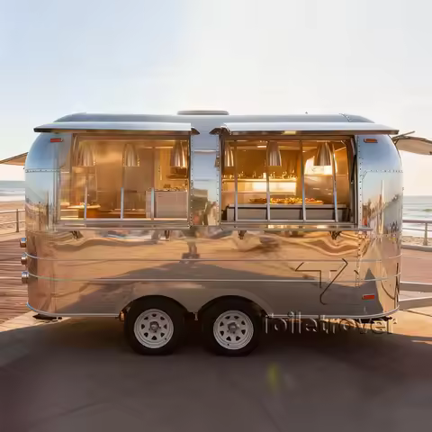 Retro High Quality Stainless Steel Shawarma Pasta French Fries Tacos Jacket Potato Bbq Food Truck Ni