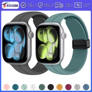 Magnetic Buckle Silicone Strap for Apple Watch Ultra/Ultra 3 2 49mm 45mm 41mm Series 11 10 9 8 7 6 5