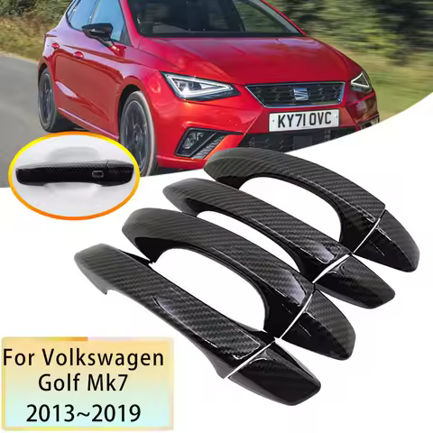 for Seat Ibiza KJ1 MK5 FR 2018~2023 Accessories Carbon Fiber Car Door Handle Cover Trim Auto Protect