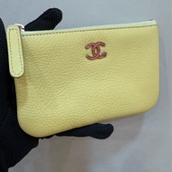 香奈兒 chanel 黃色琺瑯一字零錢包