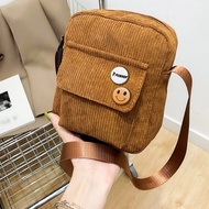 Pushop Nouya Sling Bag - Mini Slingbag Unisex Men's and Women's Corduroy Plain Pushop Bag