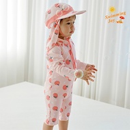 Swimming Joy - Cute Baby Girl Swimsuit Baby Girl Swimsuit/ Peach Long Sleeve Baby Swimsuit Baby Jump