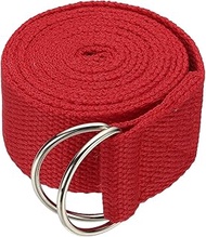 Yoga Strap for Stretching, Athletic Stretch Band 5.9ft & Red with Adjustable Metal D Ring Buckle Yog