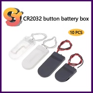 [Ready Stock Supply] 10PCS CR2032 Button Battery Box LIR2032 One Section/Two Sections 3V/6V with Cab