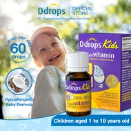 Ddrops Kids Liquid Vitamin D3 600IU Vitamin A 1800IU Supplement 60 Drops. Vitamin A&amp;D, Supports Kids Vision &amp; Bone Health, Allergy-Friendly (1.7ML)