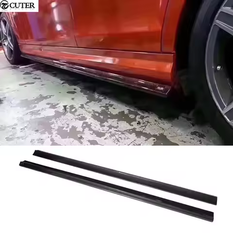 W204 C180 C200 C63 Carbon Fiber Side Skirts for Benz W204 C260 C300 C63 Amg Car Body Kit 11-14