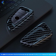 NOBELJIAOO Carbon Fiber Car Key Case ABS Cover Protected Fob For BMW X1 X3 X5 X6 X7 F30 F34 F10 F20 