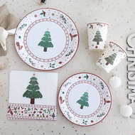Christmas Decoration Party Theme Tableware Set Disposable Paper Plate Christmas Supplies Christmas T