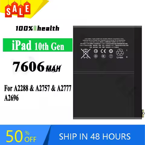 iPad 10th Gen 7606mAh Tablet Battery for Apple IPad10 IPad Air5 IPad Air4 A2324 A2325 A2072 Lithium 
