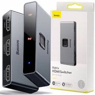 Baseus Matrix 2-in-1 bidirectional HDMI switch, 3 HDMI ports: 1 input and 2 output, 4K/HD Baseus Mat
