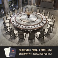 BW88/ Fran Hotel Dining Table Large round Table New Chinese Marble Stone Plate Electric Dining Table Household Solid Woo