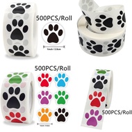 1 inch 500 black color paw print sticker dog cat bear paw label sticker laptop reward sticker studen