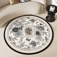 MR MAT Minimalist Aesthetic Motif Floor Carpet Round Polyester Carpet 90x90 & 120x120cm Round Anti-S