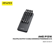 AWEI P131K MULTIPLE OUTPUT 4 CABLE 20000MAH POWERBANK 2.1A