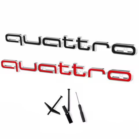 3D ABS Large Quattro Letter Emblem Car Front Grille Badge LOGO Auto Accessorie For Audi A3 A4 B8 8P 