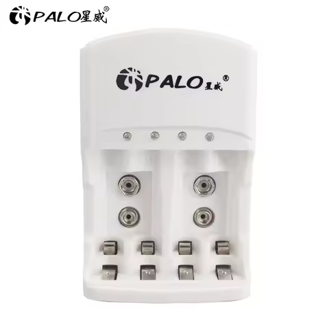 PALO Universal Battery Charger 4 Slots Automatic For AA/AAA NI-MH / NI-CD 9v 6F22 AA / AAA Rechargea