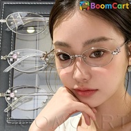 [Fast Shipping] Women Eyewear Spectacles Eyeglasses Bling Diamond Glasses Y2k Diamond Small Oval Sha