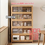 加厚實木 向上掩門 座地書架/置物櫃/儲物櫃/展示櫃 Solid Wood Cabinet/Bookshelf 三層至五層 帶背板 亞架力膠門 [CB221-63]