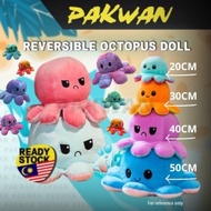 Flip Octopus Plushie Reversible Face Octopus Doll Bipolar Toy for Baby Gifts Toys Patung Octopus