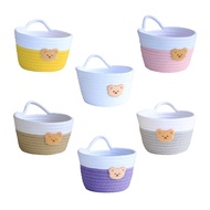 Fabric Tray Desk Basket Containers with Handle Cute Bear Hang Bag Desk Basket Containers for Jewellery Keys Fruits Candy