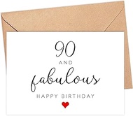 Emily gift 90 And Fabulous - Happy Birthday - 90 And Fabulous Card - 90th Birthday Card Mum Name - 9