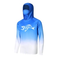 Men Hood Fishing Shirt long sleeve Fishing clothing fishing t shirt uv protection fishing shirt Fish