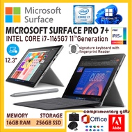 SURFACE PRO 7+ WITH STYLUS PEN & KEYBOARD[IN CORE i7-1165G7 11TH GEN[16GB LPDDR4X RAM /256GB SSD[WIN