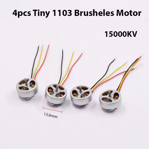 4pcs Tiny Mini 3-phase 1103 Brushless Motor 15000KV 1S-2S 3.7V 7.4V High Speed Engine For RC Drone A