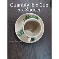 Asoga Classic Coffee Cup 6pcs & Saucer 6pcs Cawan Kopitiam （Thick＆Extra thick） 海南咖啡杯盘（ 厚/特厚) Traditi