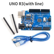 1pcs atmega328p Uno R3 bảng mạch phát triển cho Arduino Uno R3 với đầu cắm thẳng và cáp USB