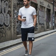 🔥 雙11全面開搶・全館折扣限時開啟！【THOM BROWNE-TB】 經典四條紋短褲 深藍(下單前須先私訊)