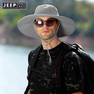 JEEP SPIRIT 1941 ESTD Mens Panama Hat UV Resistant Breathable Outdoor Wide Brim Bucket Hat Summer Hi