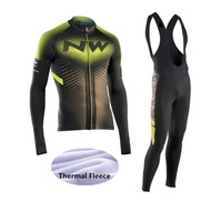 NW Winter Cycling Jersey Fleece Long-Sleeved Suit Men Women Sweat-Absorbent Warm Fleece Cycling Jers