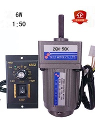 มอเตอร์ปรับความเร็ว 6W AC220V พร้อมชุดลดความเร็วแบบมีส่วนเกี่ยว 2GN-50K พร้อมเครื่องควบคุมความเร็วจา