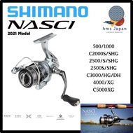 SHIMANO 21 NASCI 500/1000/C2000S/C2000SHG/2500/2500HG/2500SHG/C3000/C3000HG/C3000DH Spinning Reel va