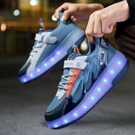 Children Runaway Shoes Roller Skate Girls Shoes Double Roller Walking Shoes Hidden Skate Skate Laces